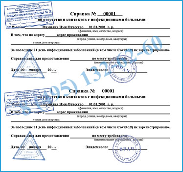 справка об отсутствии контактов Купить справку об отсутствии контактов с инфекционно-больными в Красногорске
